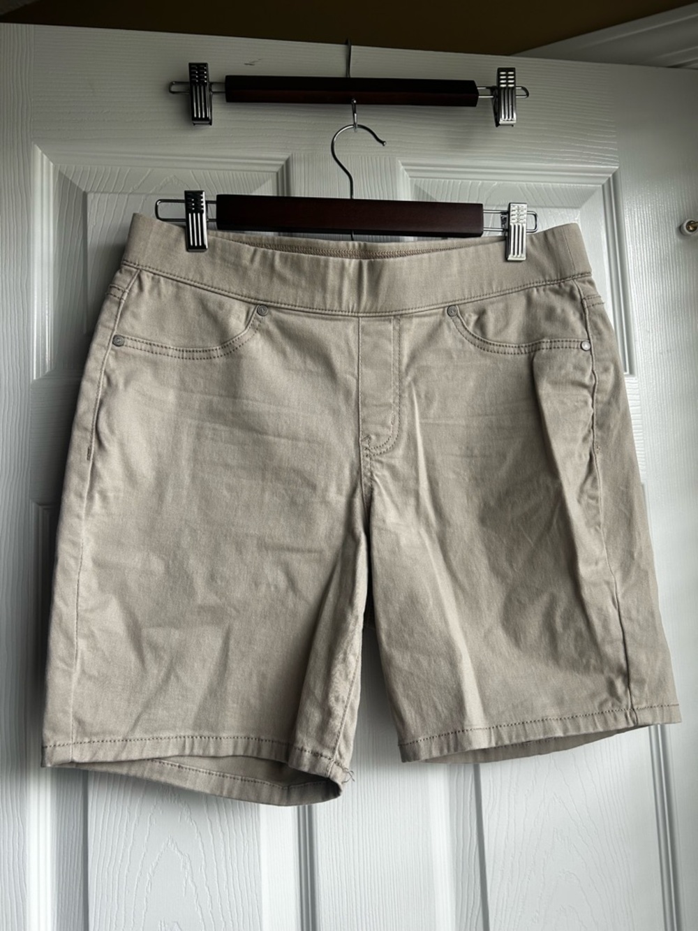 NYDJ Beige/Tan Stretch Bermuda Shorts